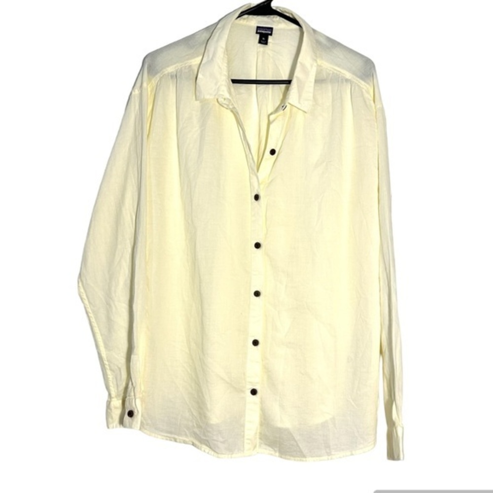 Patagonia Mens Long sleeve Button Down Butter Yellow Sz XL